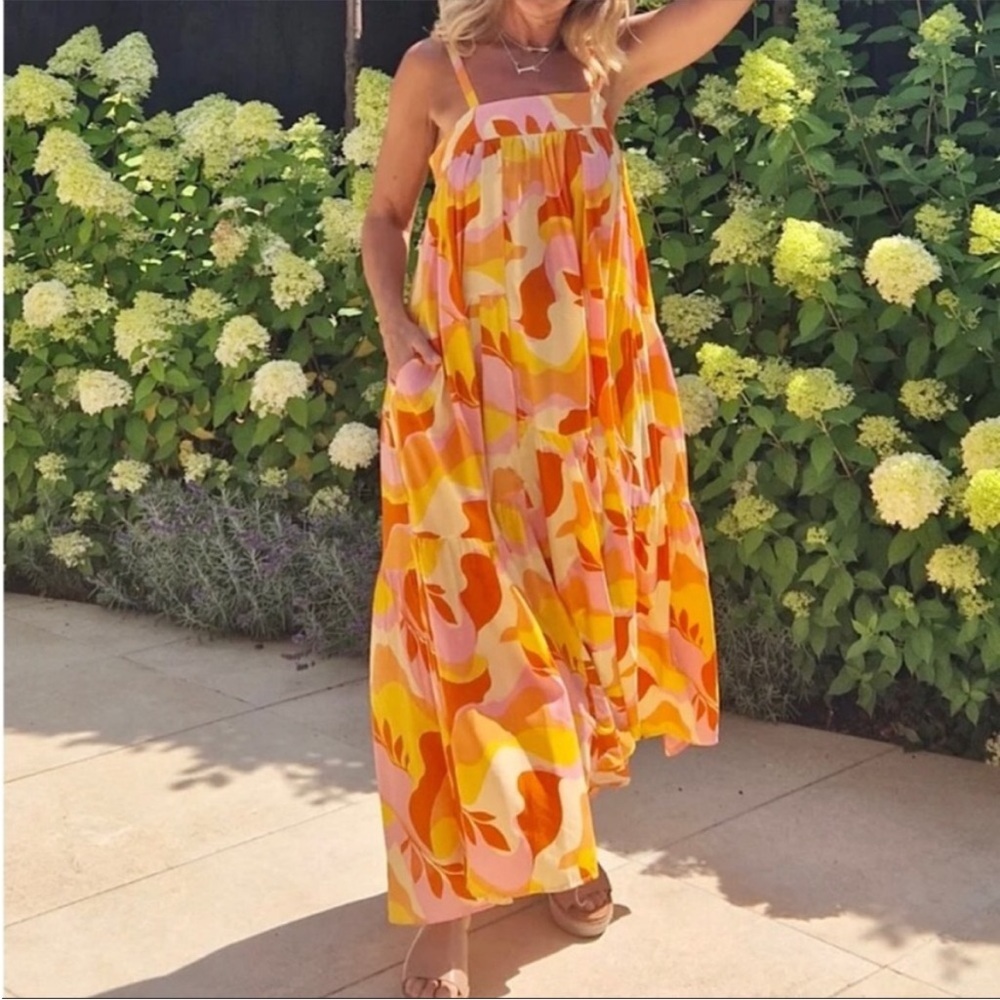 Anthropologie Abel the Label retro floral maxi sundress!